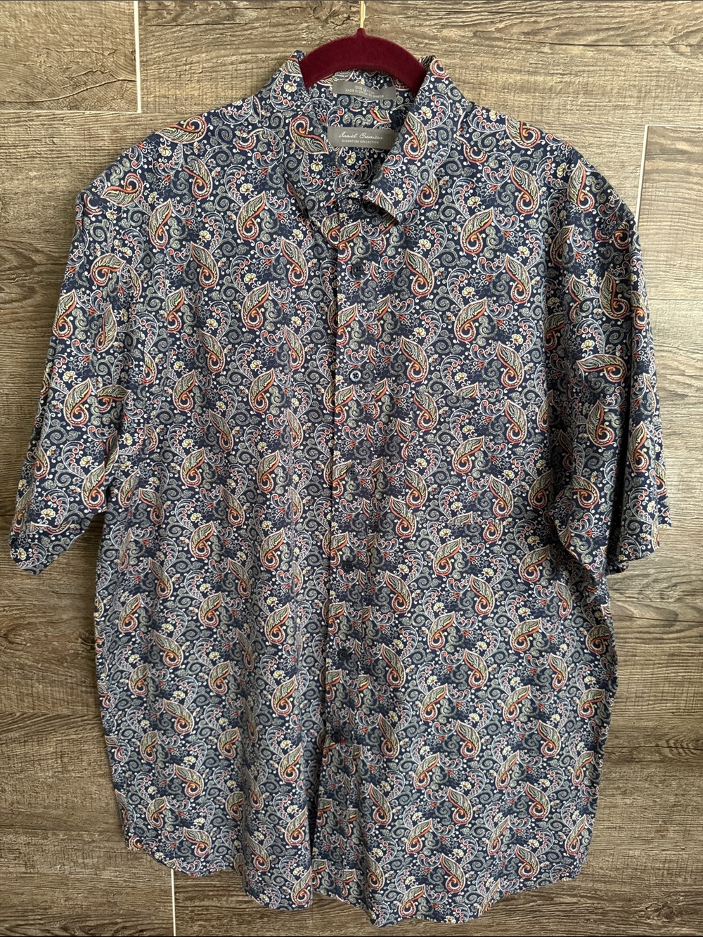 Daniel Cremieux Navy Paisley Short-Sleeve Button-Up Shirt